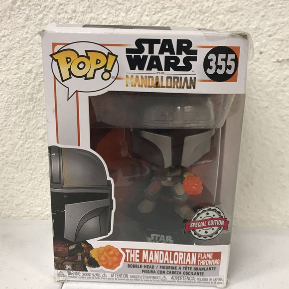 Funko Pop Star Wars The Mandalorian with Flame Exclusive #355 - Picture 2 of 6